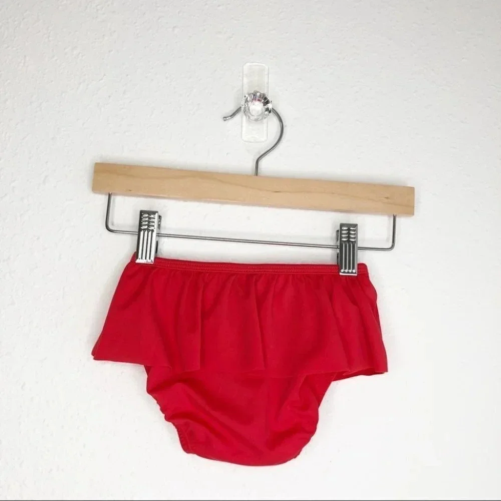 NWT Hanna Andersson swim‎ bottom skirted solid red size 12-18 months